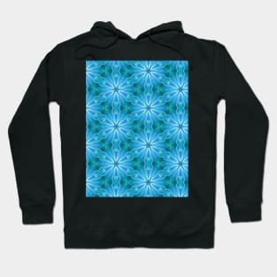 Blue Abstract Star Shapes Pattern Hoodie